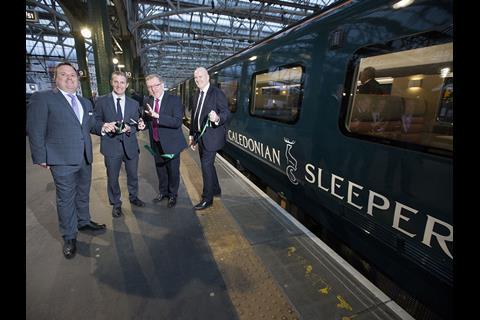 London to Scotland overnight train operator Caledonian Sleeper put the first of its new fleet of CAF coaches into service on April 28.